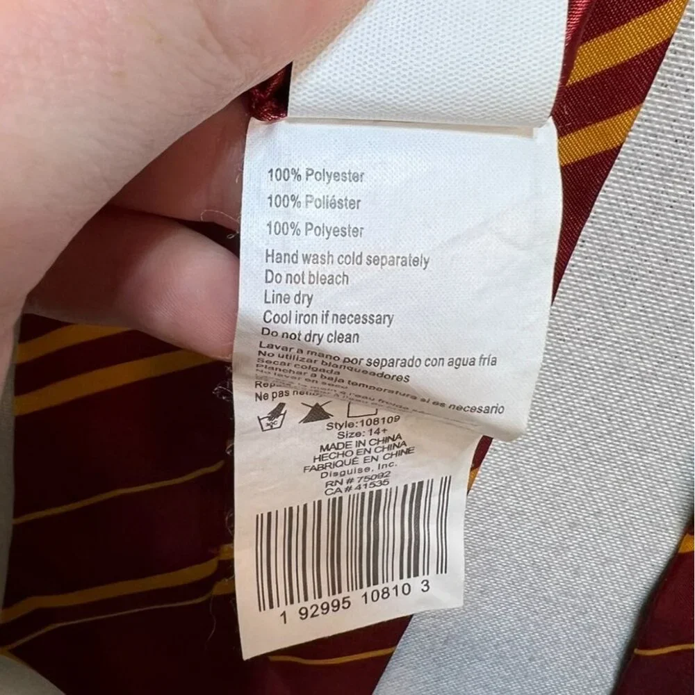 Harry Potter Gryffindor House Striped Tie Wizarding World Classic Cosplay Red